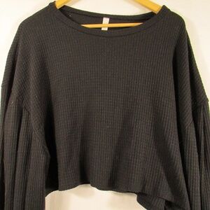 Primi Black Oversized Women's Top Baggy Sleeves